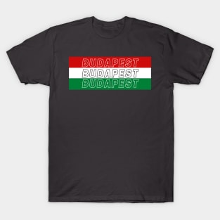 Budapest City in Hungary Flag Color Stripes T-Shirt